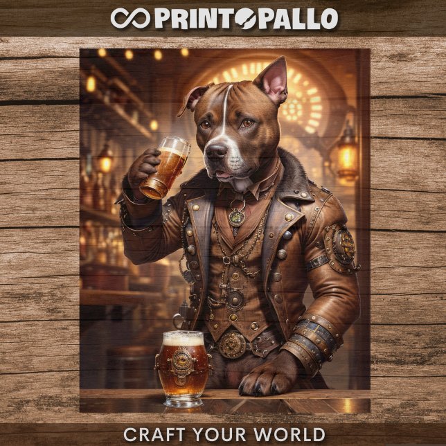 Papel De Seda Decoupage - Un pitbull steampunk y cerveza -  (Subido por el creador)