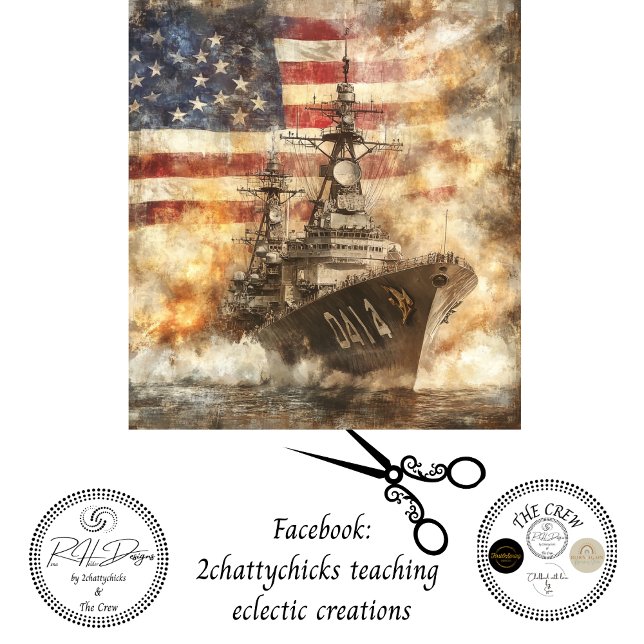 Papel De Seda Decoupage USA Buque de Guerra en el Mar (Subido por el creador)