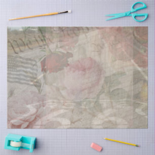 Papel De Seda Decoupage USA Floral Collage