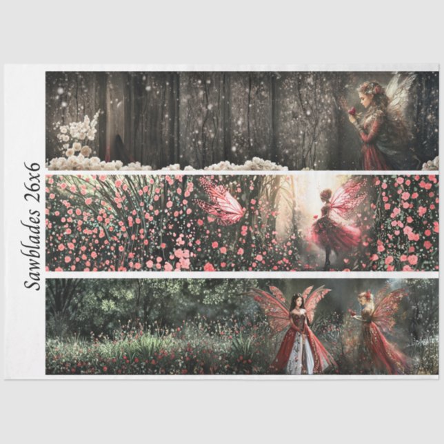 Papel De Seda Decoupage Valentine Fairy Signs & Handsaws  (Anverso)