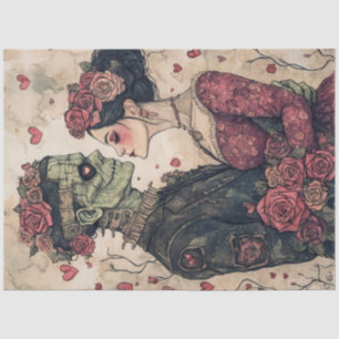 Papel De Seda Decoupage Valentine Zombie Couple Valentine