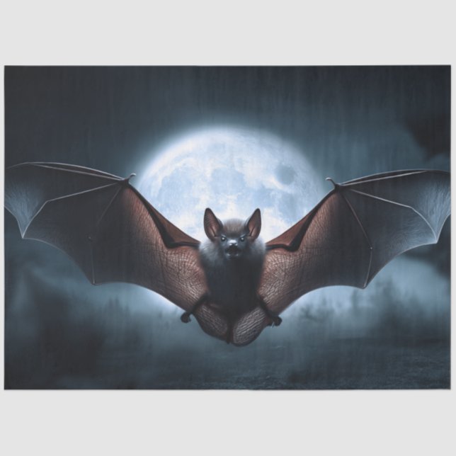 Papel De Seda Decoupage Vampire Gothic Bat Moon (Anverso)