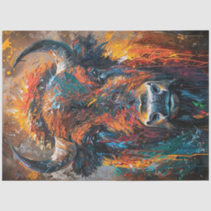 Papel De Seda Decoupage Vibrant Bison Oil Pinting