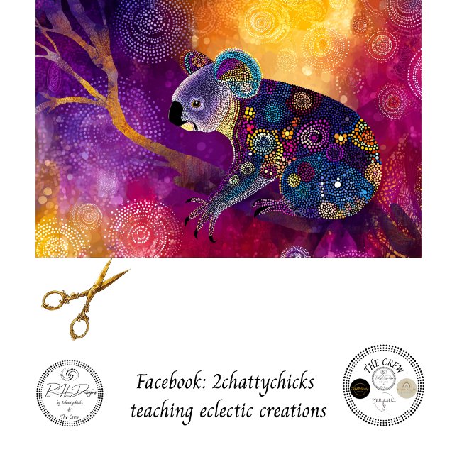 Papel De Seda Decoupage Vibrante Koala Arte Aborigen  (Subido por el creador)