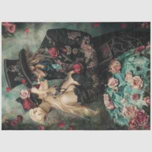 Papel De Seda Decoupage Victorian Couple Red & Black Valentine