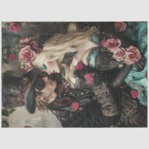 Papel De Seda Decoupage Victorian Valentine Couple Red & Black