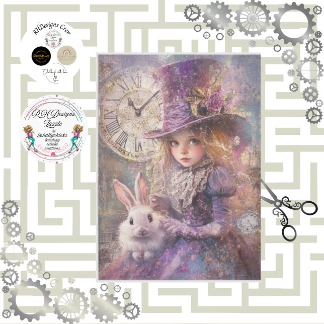 Papel De Seda Decoupage Victoriana Alice Wonderland Thonthart (Subido por el creador)