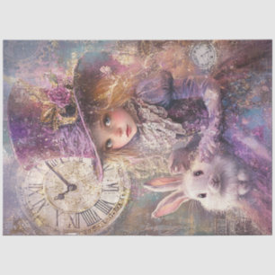 Papel De Seda Decoupage Victoriana Alice Wonderland Thonthart