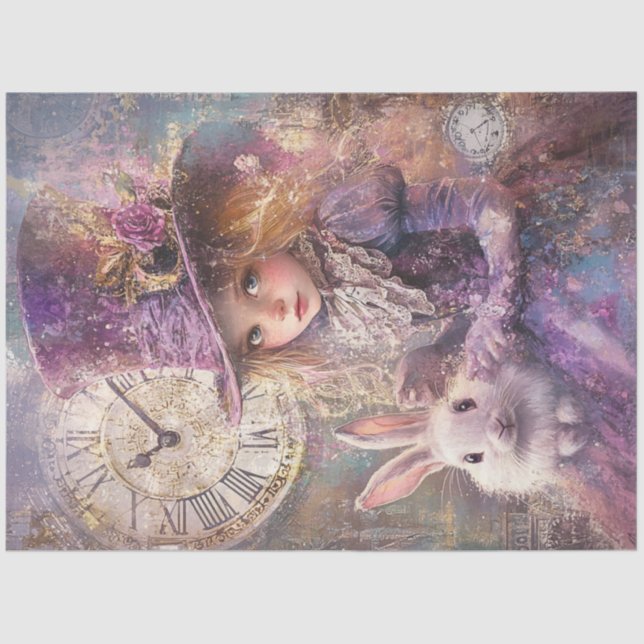 Papel De Seda Decoupage Victoriana Alice Wonderland Thonthart (Anverso)