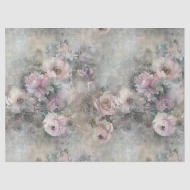 Papel De Seda Decoupage victoriana de Shabby Chic Pintada en Flo (Anverso)