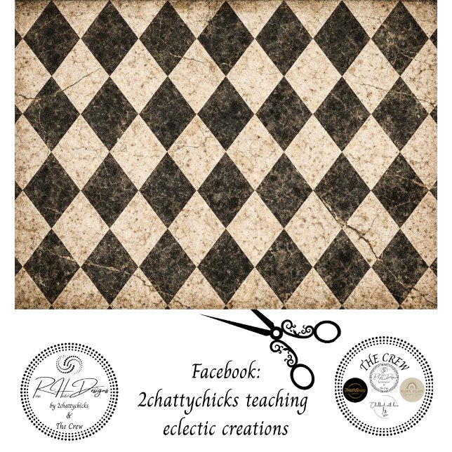 Papel De Seda Decoupage Vintage Distressed Harlequin Wonderland  (Subido por el creador)