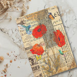 Papel De Seda Decoupage Vintage Ephemera Poppy Hummingbird<br><div class="desc">Este diseño se puede personalizar eligiendo la opción Editar diseño. También puede transferir a otros artículos. Póngase en contacto conmigo en colorflowcreations@gmail.com o utilice la opción de chat en la parte superior de la página si desea tener este diseño en otro producto o necesita ayuda con este diseño. No puedo...</div>