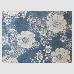Papel De Seda Decoupage Vintage Lace y Denim Textura