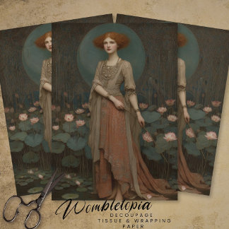 Papel de seda decoupage Vintage Lady Waterlily