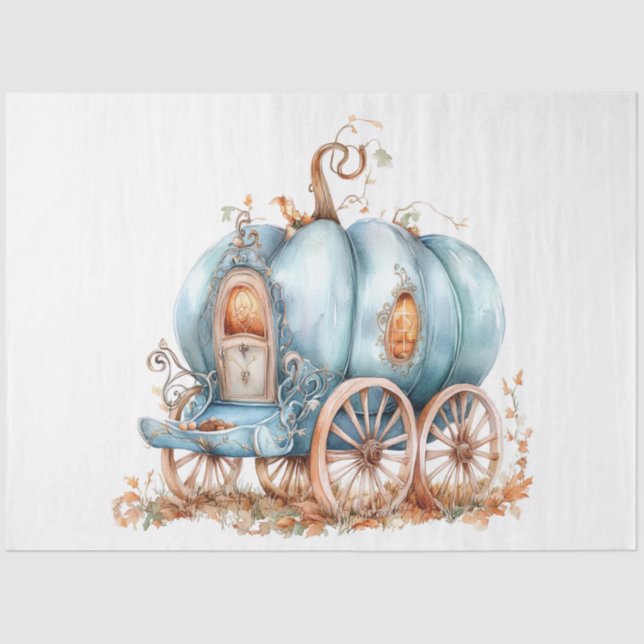 Papel De Seda Decoupage Vintage Magical Pumpkin Carriage  (Anverso)