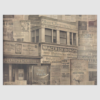 Papel De Seda Decoupage Vintage Newspaper fuentes antiguas color