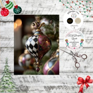 Papel De Seda Decoupage Vintage Teardrop Ornamento de Navidad