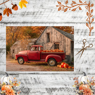 Papel De Seda Decoupage Vintage Truck Rustic Barn Fall Scene