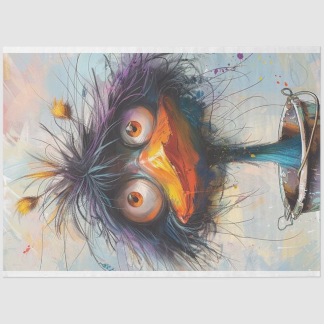 Papel De Seda Decoupage Wackadoodle Paint Bird (Anverso)