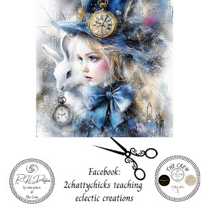 Papel De Seda Decoupage Whimsical Alice Adventure & Rabbit