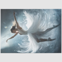 Papel De Seda Decoupage Whimsical Ballet Dancer in White