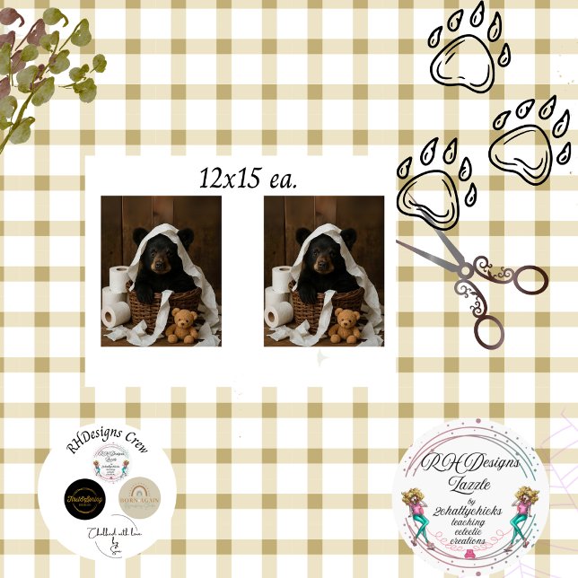 Papel De Seda Decoupage Whimsical Bear Cub Toilet Paper Bathroom (Subido por el creador)