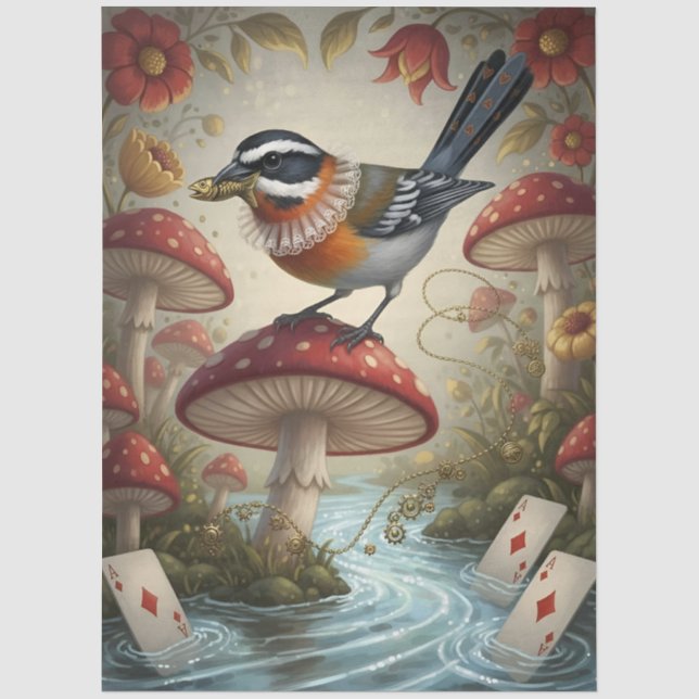 Papel De Seda Decoupage Whimsical Bird Seidenpapier (Anverso)