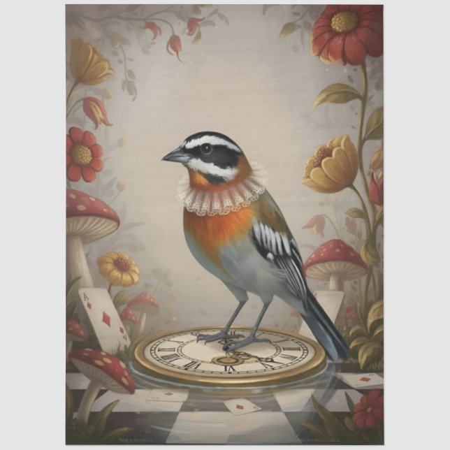 Papel De Seda Decoupage Whimsical Bird Seidenpapier (Anverso)