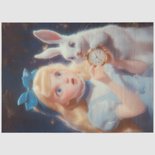Papel De Seda Decoupage Whimsical Blona Blue Headband & Rabbit