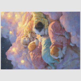 Papel De Seda Decoupage Whimsical cachorra pijamas en las nubes