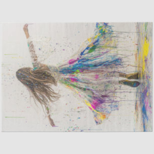Papel De Seda Decoupage Whimsical Chica bailando en pintura