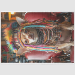 Papel De Seda Decoupage Whimsical Chihuahua Patchwork en el saló