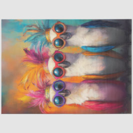 Papel De Seda Decoupage Whimsical Cockatoos Bright Feathers