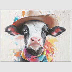 Papel De Seda Decoupage Whimsical Cowboy Calf Con Gorra