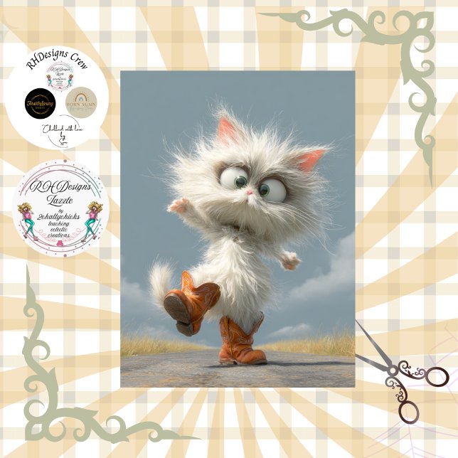 Papel De Seda Decoupage Whimsical Dancing Cat  (Subido por el creador)