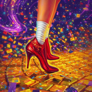 Papel De Seda Decoupage Whimsical Dancing Golden Ladrillo Road