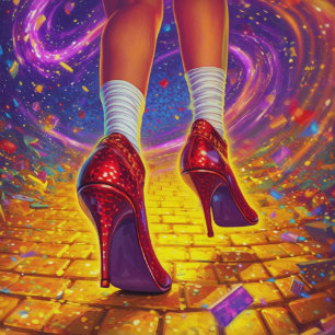 Papel De Seda Decoupage Whimsical Elara bailando el camino dorad