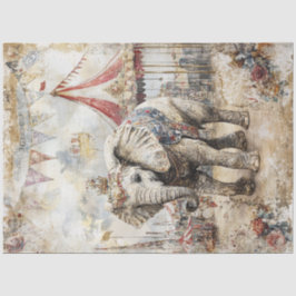 Papel De Seda Decoupage Whimsical Elephant Circus Scene