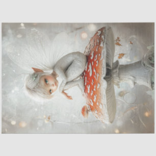 Papel De Seda Decoupage Whimsical Fairy Red Mushroom Wings