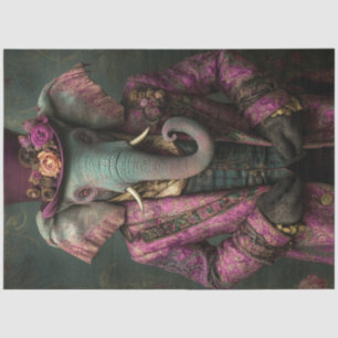 Papel De Seda Decoupage Whimsical Fantasy Elephant Steampunk