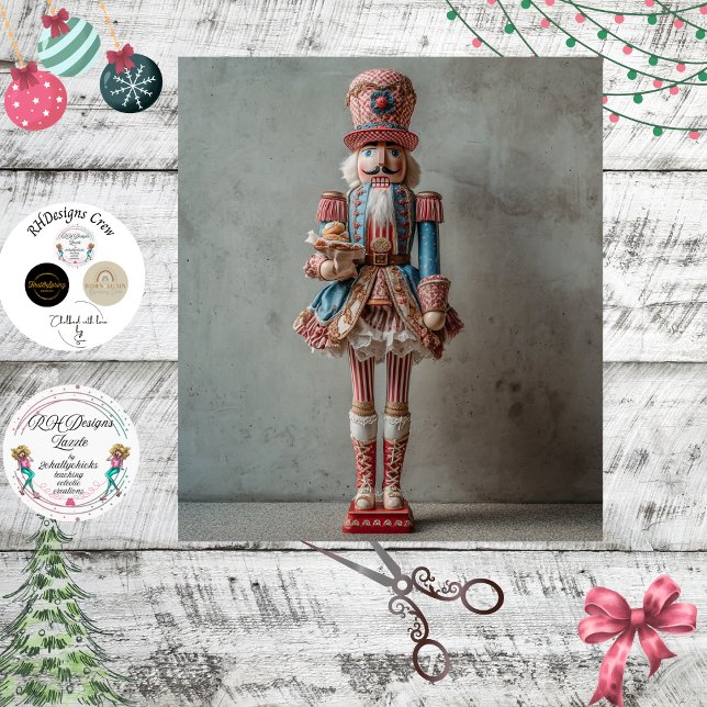 Papel De Seda Decoupage Whimsical Festive Nutcracker  (Subido por el creador)