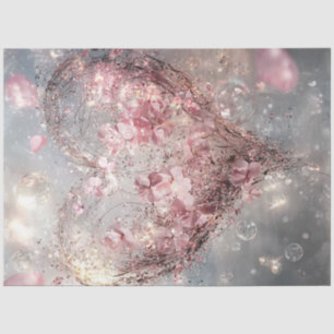 Papel De Seda Decoupage Whimsical Flotante Valentine Heart