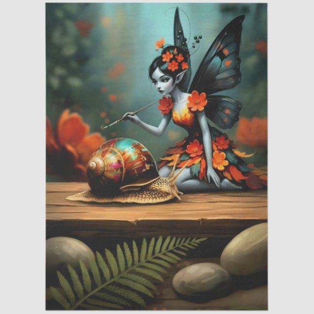 Papel De Seda Decoupage Whimsical Flower Fairy Seidenpapier (Anverso)