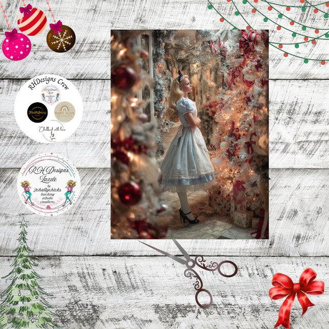 Papel De Seda Decoupage Whimsical Girl in Christmas Wonderland  (Subido por el creador)