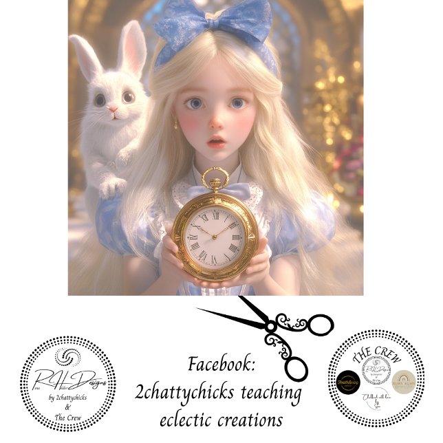 Papel De Seda Decoupage Whimsical Girl & Rabbit on Adventures (Subido por el creador)