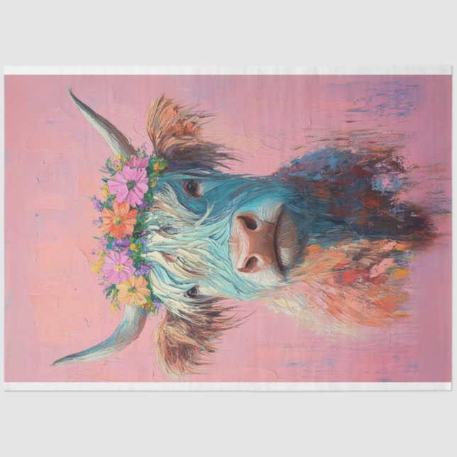 Papel De Seda Decoupage Whimsical Highland Bessie (Anverso)