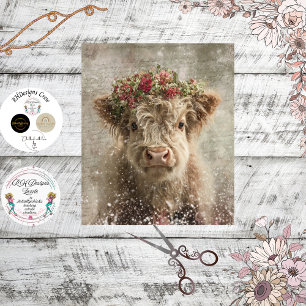 Papel De Seda Decoupage Whimsical Highland Calf Floral Crown