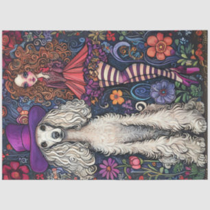 Papel De Seda Decoupage Whimsical Hippie Moda & Standard Poodle