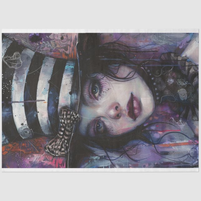 Papel De Seda Decoupage Whimsical Jester Chica Celestina Whimsy (Anverso)