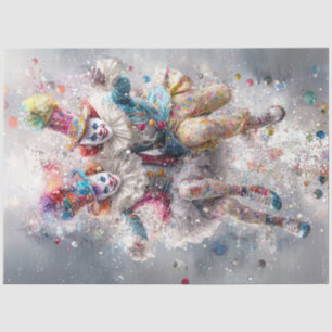Papel De Seda Decoupage Whimsical Jester Circus Clowes